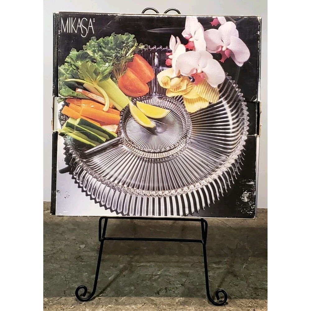 Mikasa Crystal Divided Relish Tray 14 Inches " Diamond Fire Pattern (WY247/345).